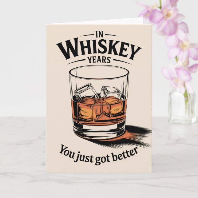 Tarjeta de cumpleaños Whiskey para su papá (Orquídea)