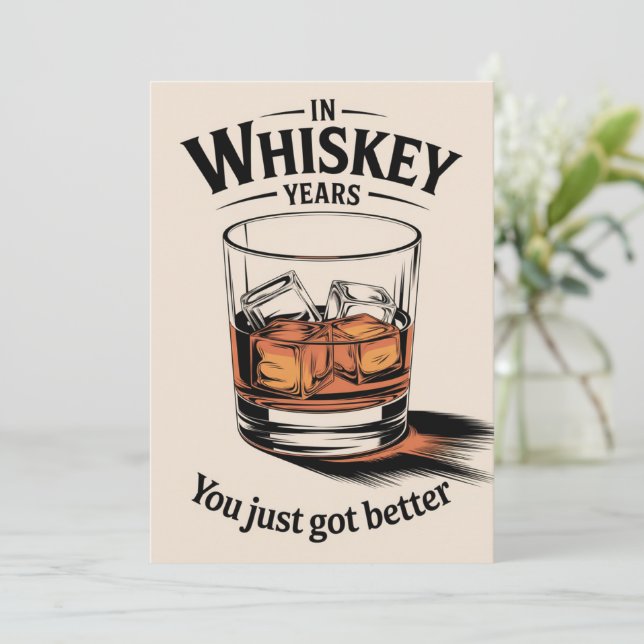 Tarjeta de cumpleaños Whiskey para su papá (Anverso de pie)