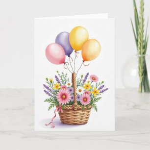 Tarjeta de cumpleaños Wicker Bloom