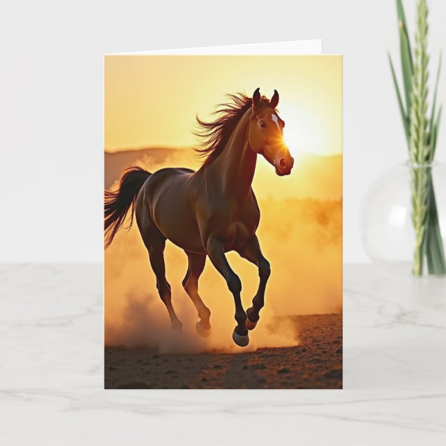 Tarjeta de cumpleaños Wild Gallop (Anverso)
