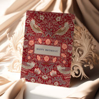 Tarjeta de cumpleaños William Morris Strawberry Th
