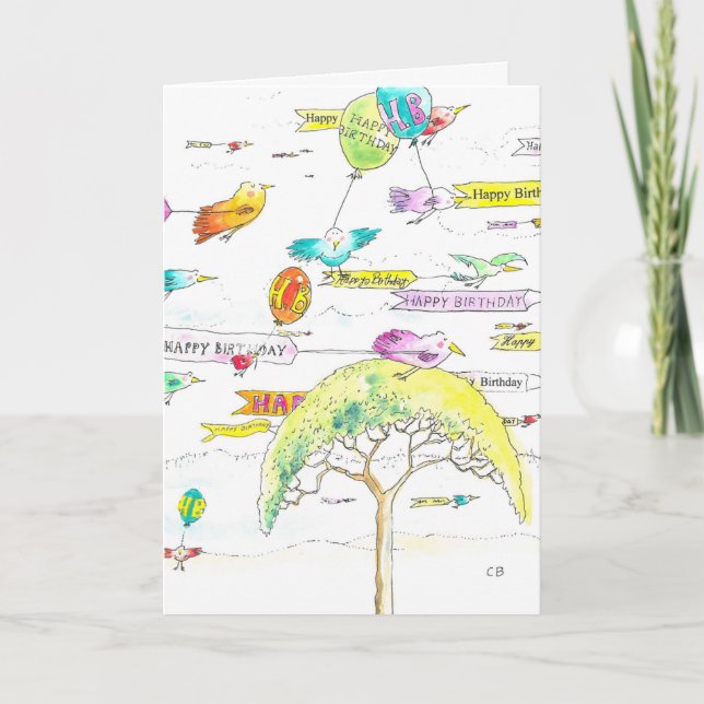 Tarjeta de cumpleaños "Winging" (Anverso)