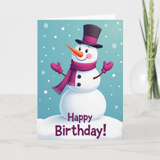 Tarjeta de cumpleaños Winter Whimsy (Anverso)