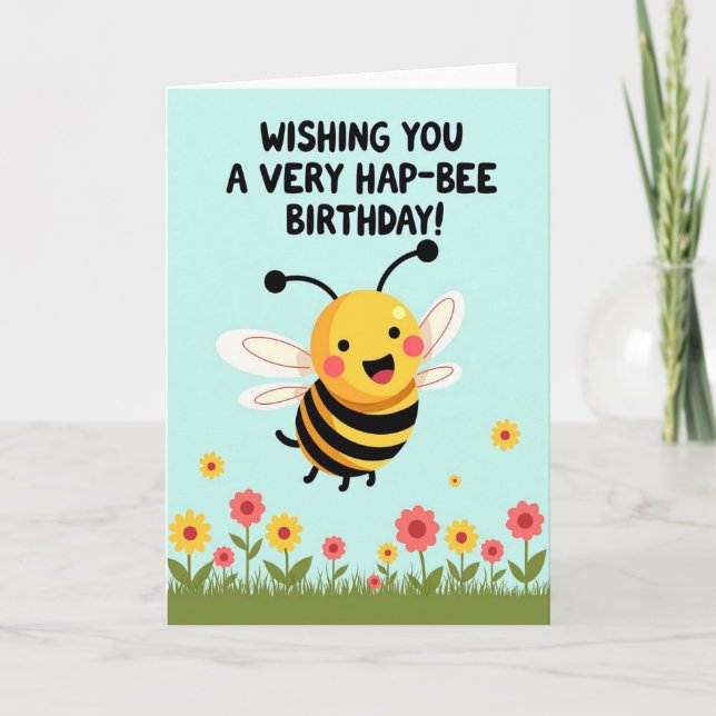 Tarjeta de cumpleaños Wishing Bee (Anverso)