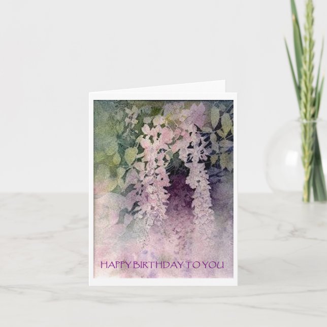 Tarjeta de cumpleaños Wisteria (Anverso)