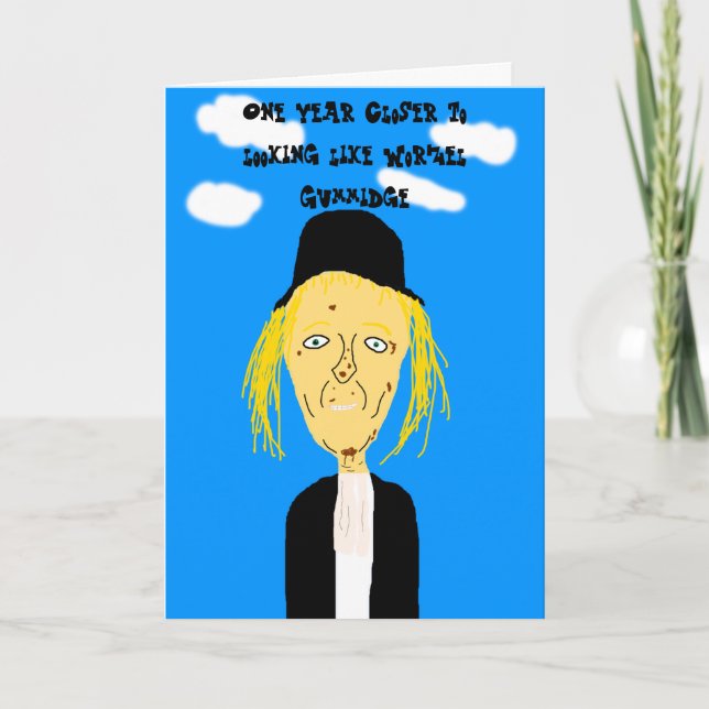 Tarjeta de cumpleaños Worzel Gummidge (Anverso)