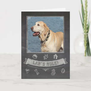 Tarjeta de cumpleaños Yellow Lab Chalkboard