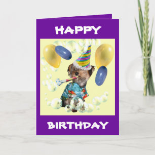 Tarjeta de cumpleaños Yorkie Happy