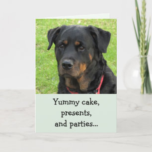 Tarjeta de cumpleaños Yummy Cake Rottweiler