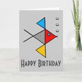 Tarjeta de cumpleaños Zen Angel Fish Happy