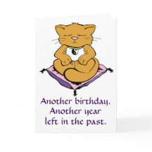 Tarjeta de cumpleaños Zen Kitty Cat Meditación Yog