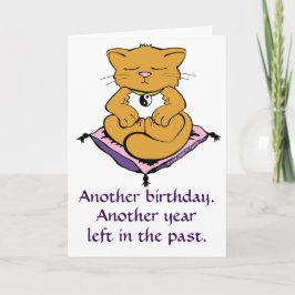 Tarjeta de cumpleaños Zen Kitty Cat Meditación Yog