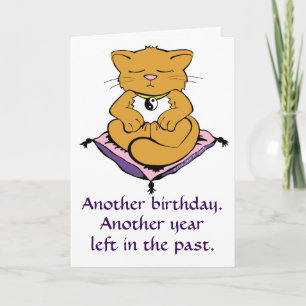 Tarjeta de cumpleaños Zen Kitty Cat Meditación Yog