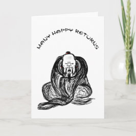 Tarjeta de cumpleaños Zen Monk Happy Return