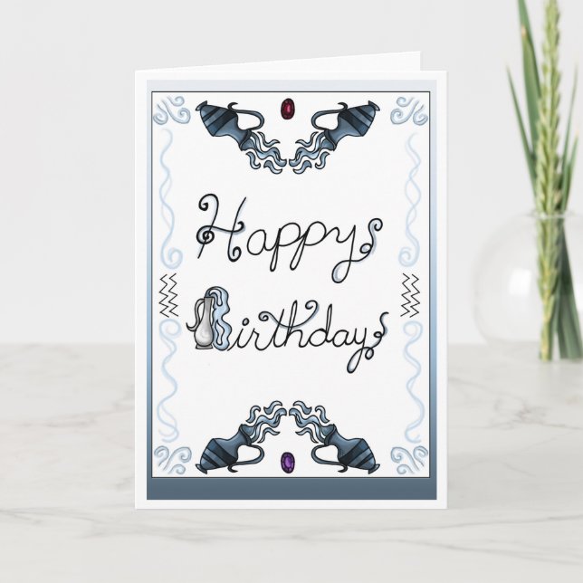 Tarjeta de cumpleaños Zodiac Aquarius (Anverso)