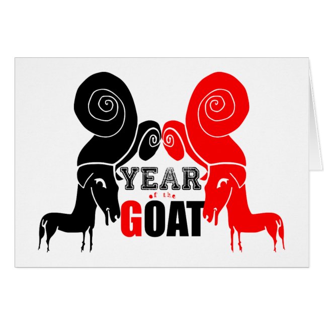 Tarjeta de cumpleaños Zodiac de Año Chino de Cabra (Anverso (Horizontal))