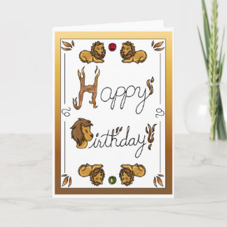 Tarjeta de cumpleaños zodiacal Leo