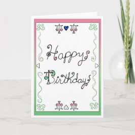 Tarjeta de cumpleaños zodiacal Libra