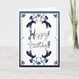 Tarjeta de cumpleaños zodiacal Sagitario