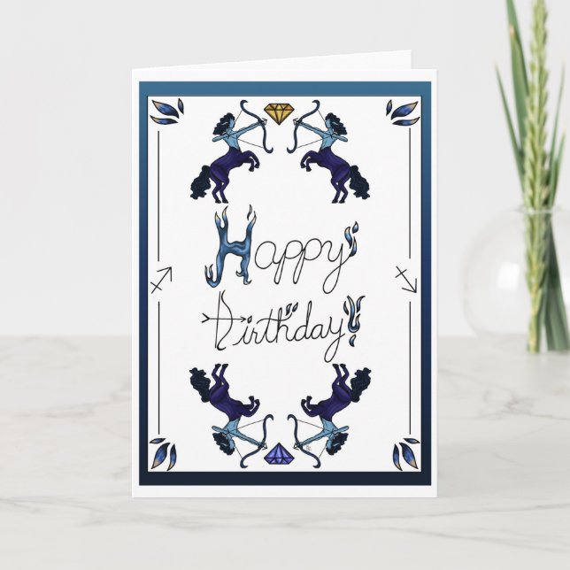 Tarjeta de cumpleaños Zodiaco Sagitario (Anverso)