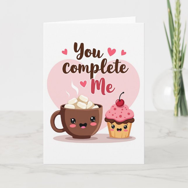 Tarjeta de Cumplimiento Kawaii Adorable (Anverso)