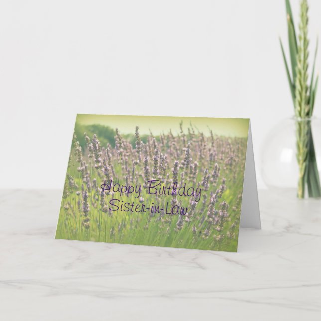 Tarjeta de cuñada de cumpleaños feliz de Lavender (Anverso)