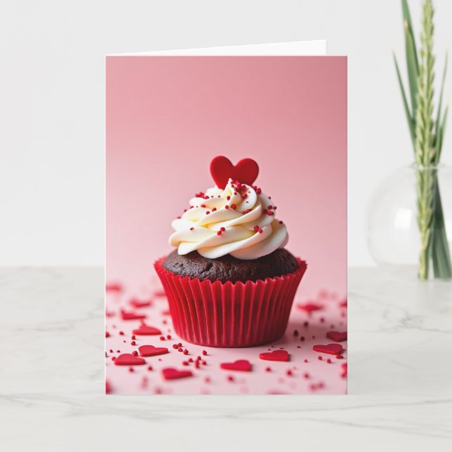 Tarjeta de Cupcake Corazón Dulce (Anverso)