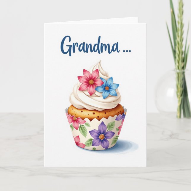 Tarjeta de Cupcake de la Abuela Dulce (Anverso)