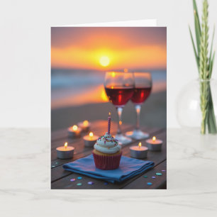 Tarjeta de Cupcake de la Hora Dorada