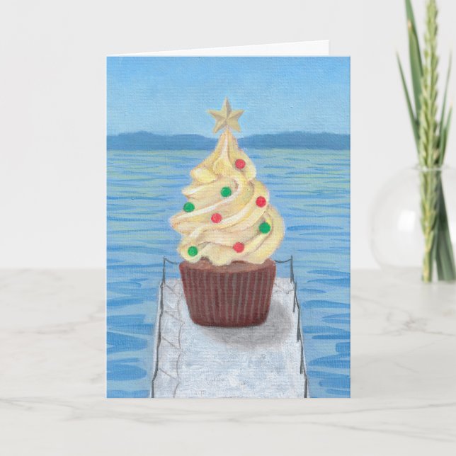 Tarjeta de Cupcake de Navidad #4 (Anverso)