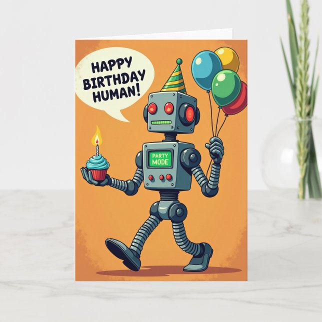 Tarjeta de Cupcake del Bot de Fiesta (Anverso)