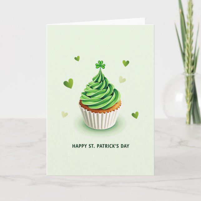 Tarjeta de Cupcake del Día de San Patricio (Anverso)