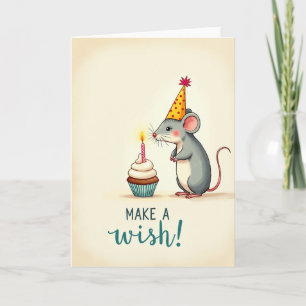 Tarjeta de Cupcake del Ratón Caprichoso