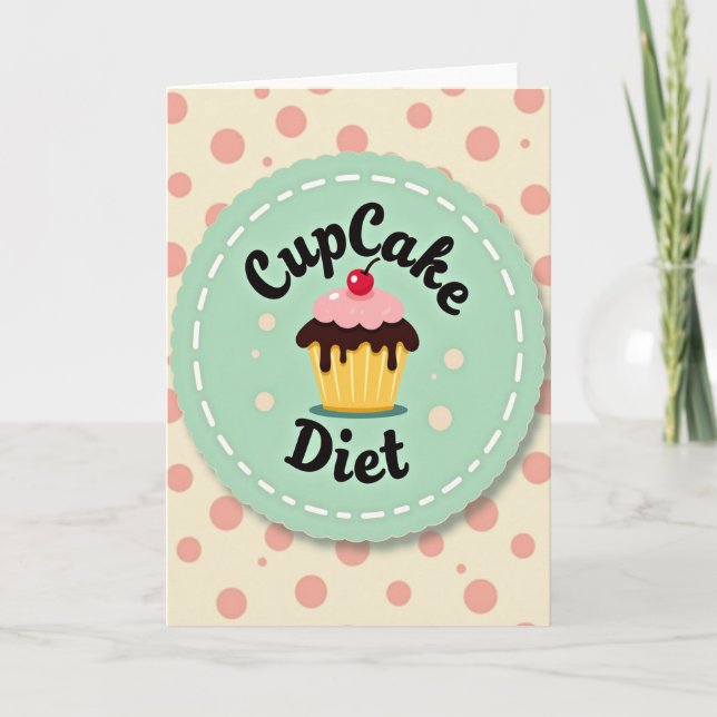 Tarjeta de Cupcake Retro Dulce (Anverso)