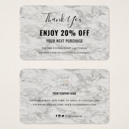 Tarjeta de Cupón de Descuento de Mármol Moderno