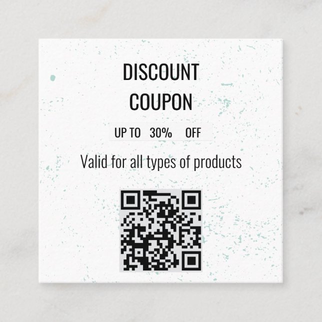 Tarjeta de Cupón de Descuento minimalista Específi (Anverso)