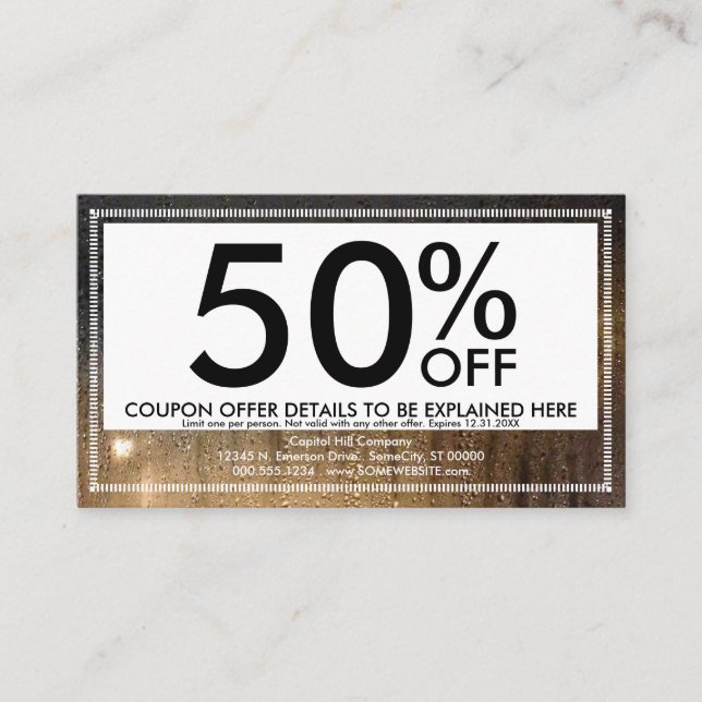 tarjeta de cupón de lluvia de otoño (Anverso)