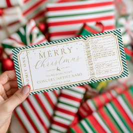 Tarjeta de cupón de regalo de boleto de concierto