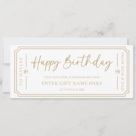 Tarjeta de cupón de regalo de cumpleaños White Hap