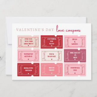 Tarjeta de cupón de regalo de El día de San Valent