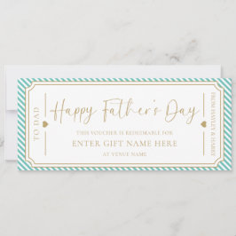 Tarjeta de cupón de regalo del Día del Padre Aqua 