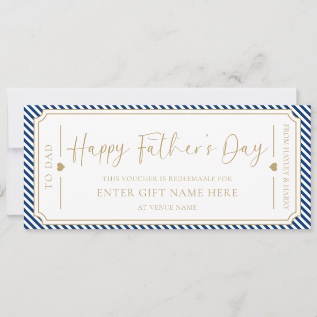 Tarjeta de cupón de regalo del Día del Padre de Ma (Anverso)