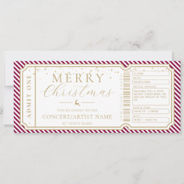 Tarjeta de cupón de regalo para boletos de concier