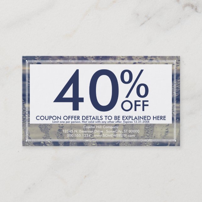 tarjeta de cupón de ventanilla de invierno (Anverso)