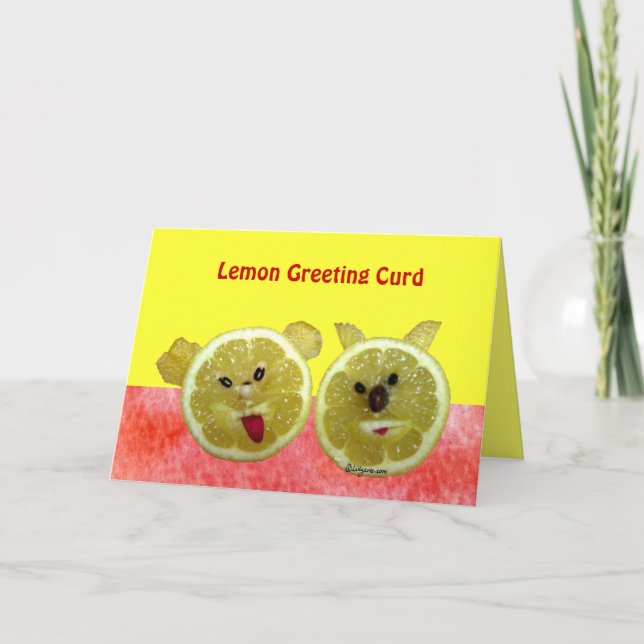 Tarjeta de Curva de Saludo con Limón Cute (Anverso)