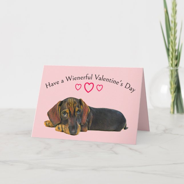 Tarjeta de Dachshund Valentine (Anverso)
