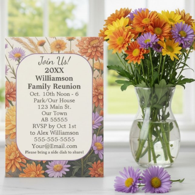 Tarjeta de Daisy Floral de Otoño Tarjeta de Reunió (Subido por el creador)