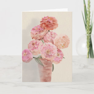 Tarjeta de Dalias Rosadas