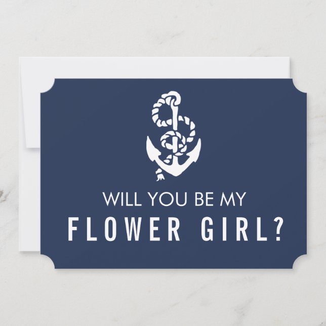 Tarjeta de Dama de Flores | Cuerda y Ancla Náutica (Anverso)