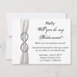 Tarjeta de Dama de Honor Boda Blanca Infinity Plat